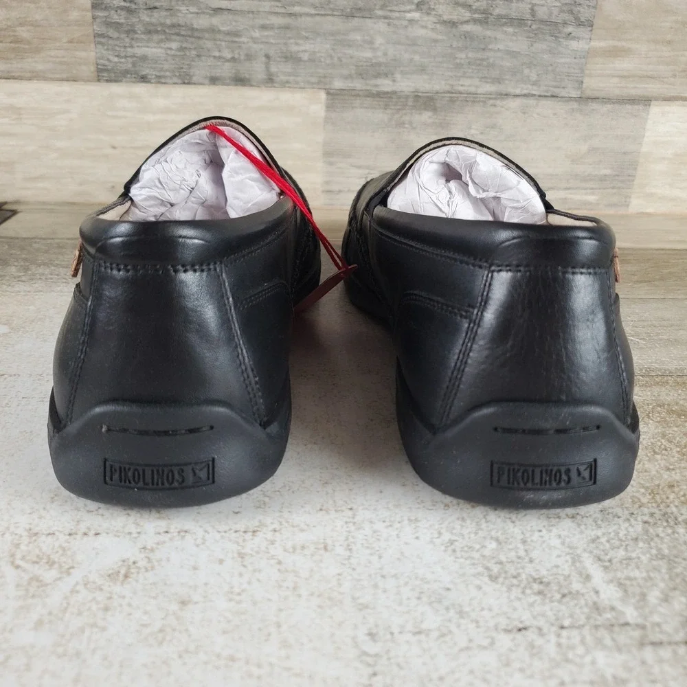Pikolinos Marbella M9A-3111 Mens Loafers Sz 8 Black Leather Slip On Round Toe